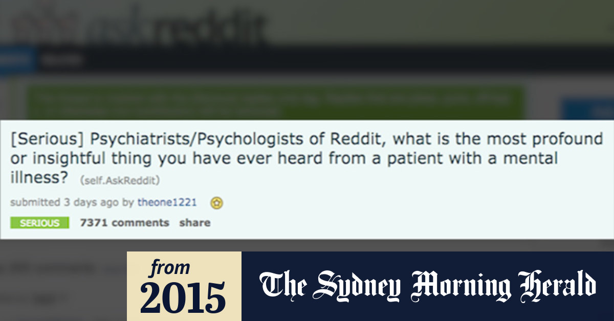 Video Reddit users open up about mental illness